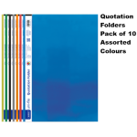 Marlin Quotation Folders - Pack of 10 Assorted Colours